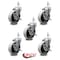 Service Caster 4 Inch Thermoplastic Wheel 3/8 Threaded Stem Caster Set with Brakes SCC, 5PK SCC-TS05S410-TPRS-SLB-381615-5 - alternate 2